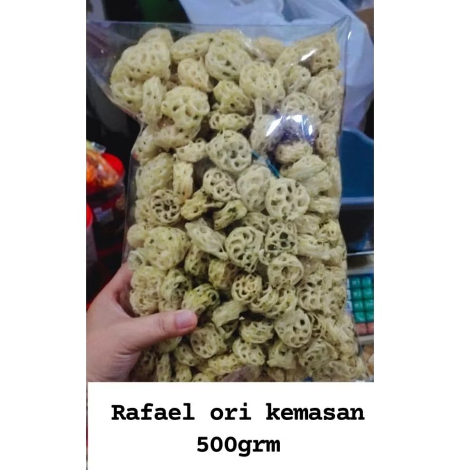 

Kerupuk Rafael Gurih Pedas daun jeruk cemilan kerupuk 500g