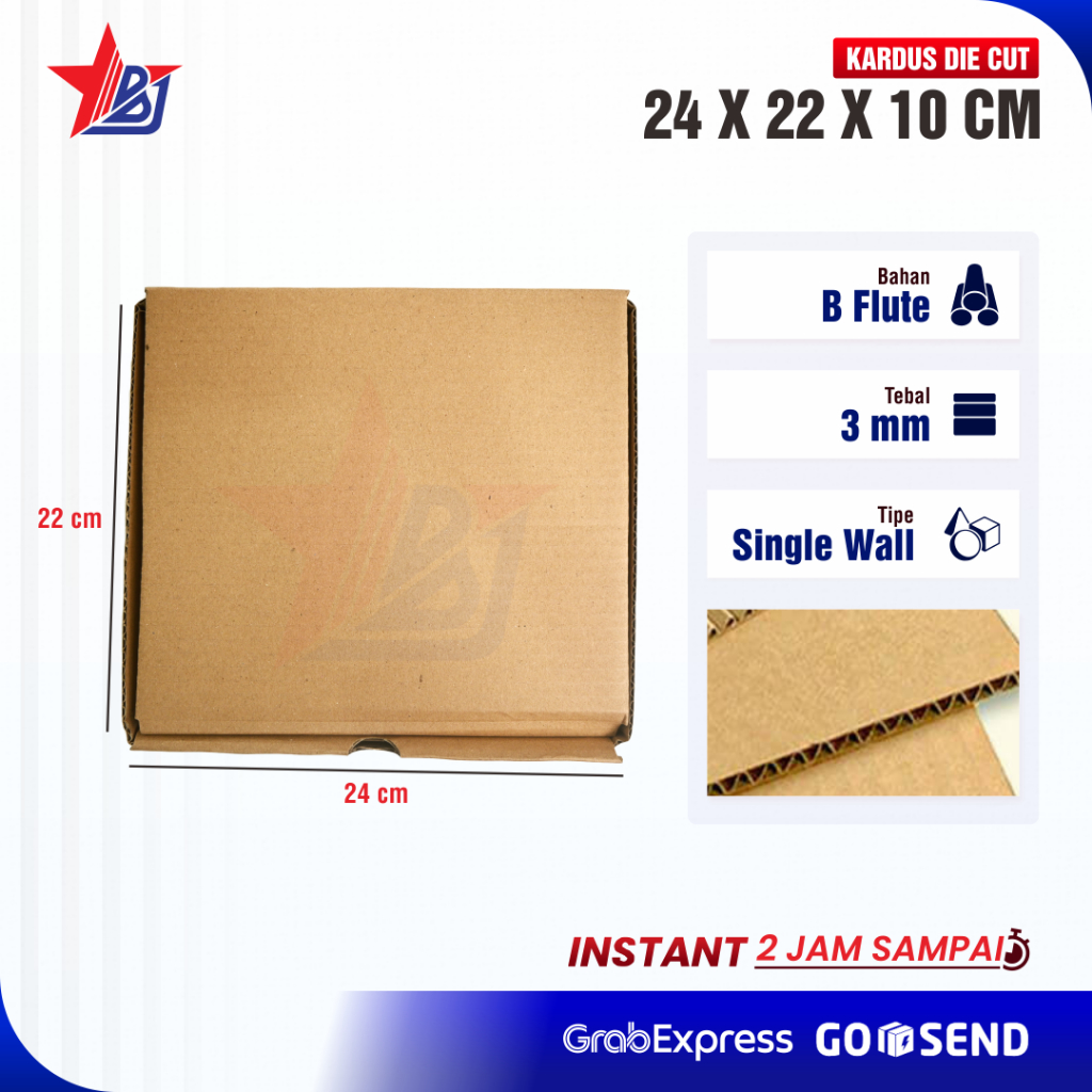 

Kardus 22x22x10 Cm | Box Die Cut & Easy Usage | Box Kue Tart & Snack