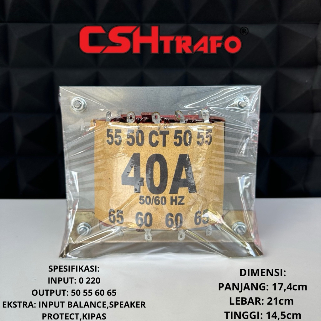 Trafo Kotak CSH Premium (MURNI) 40A CT 65V 100% Tembaga Murni