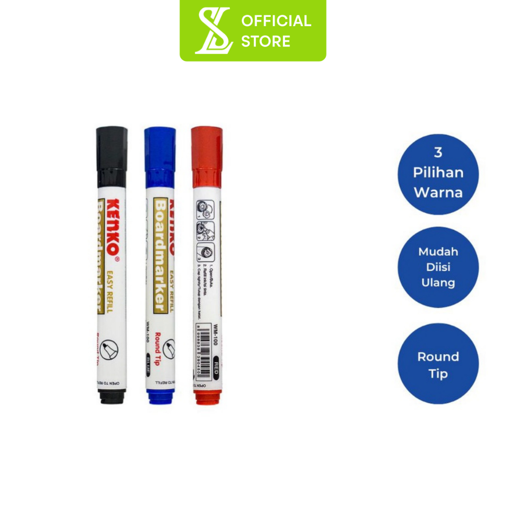 

Spidol KENKO Whiteboard Marker WM-100 Hitam Biru