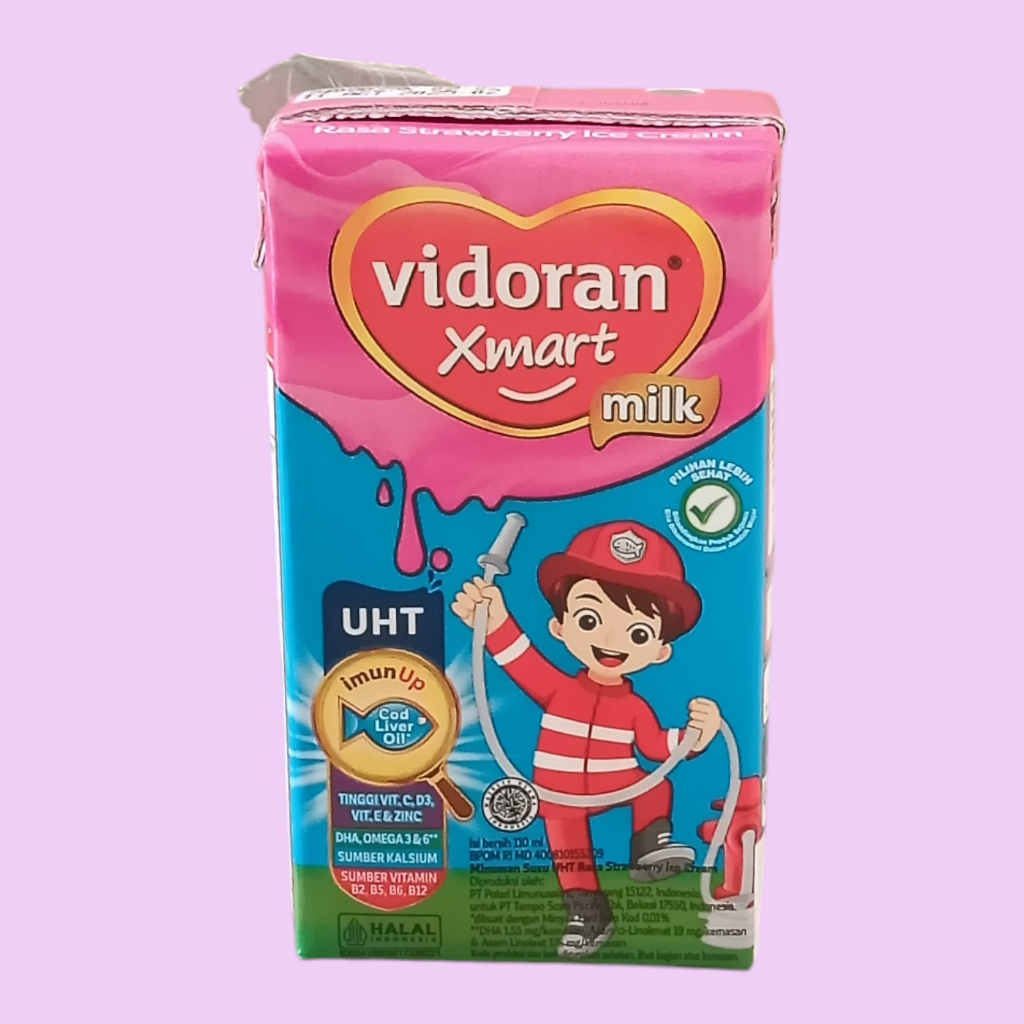 

VIDORAN XMART SUSU UHT CHOCO SHAKE, MADU, VANILA & STROBERI 110 ml (40 pcs/Karton)