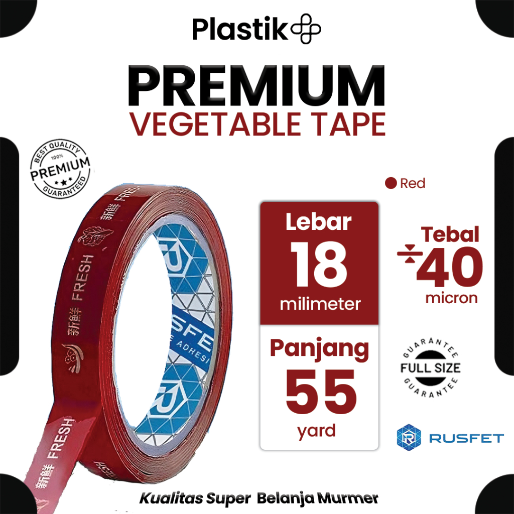 

Lakban Selotip 18mm x 50m FRESH Merah Vegetables Sayur Isolatip Rusfet Harga Ecer Satuan Murah
