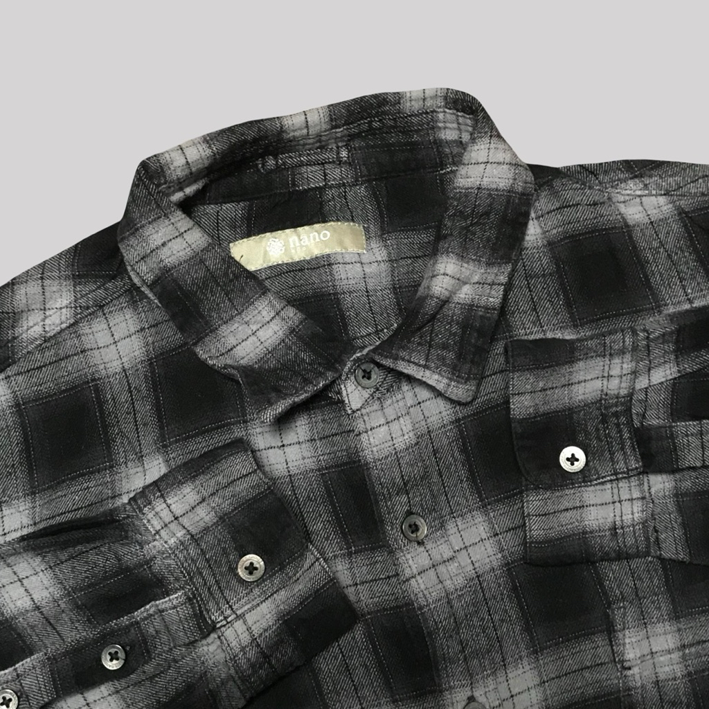 Kemeja Flannel Veterano Nano Hitam - L (5)