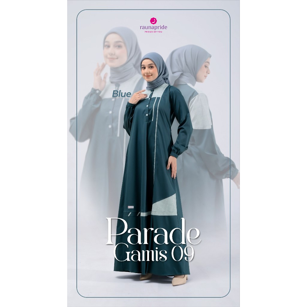 RAUNA PG 09 ORION BLUE / RAUNA PARADE GAMIS 09 / RAUNA / GAMIS RAUNA / GAMIS DEWASA / GAMIS SIMPEL /