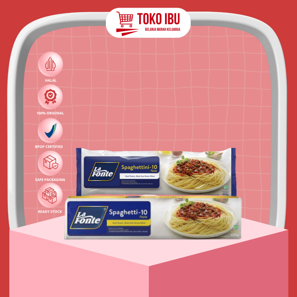 

La Fonte Pasta Spaghetti -Spageti Pasta Instan Lembut Praktis 225gr 450gr