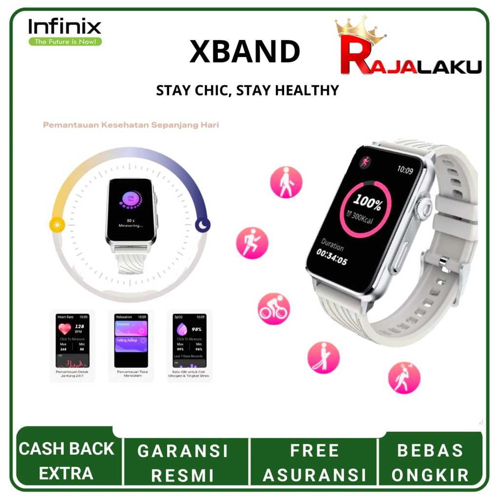 INFINIX SMARTWATCH XBAND XW4B | 1.57 Inch Full Touch HD - Battery 230 mAh - IP68