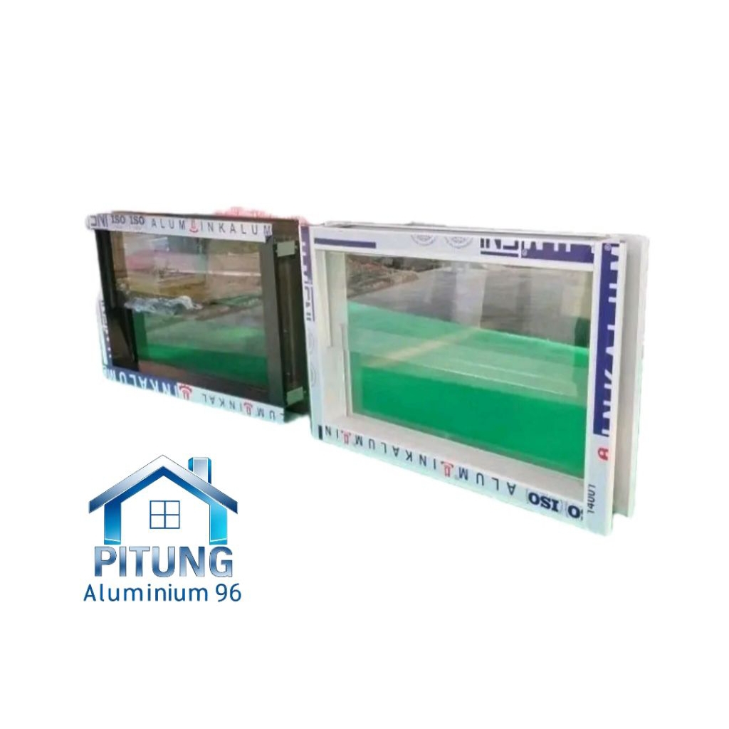 Jendela Boven kamar mandi Aluminium kaca sirkulasi udara Bisa costum (free packing kayu)