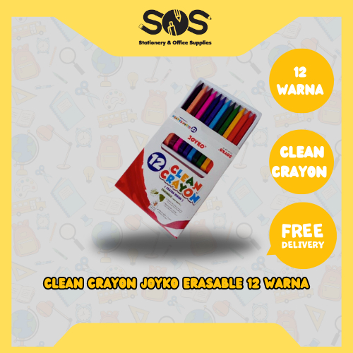 

Joyko Clean Crayon CLCR-AB-12 | Set of 12 Colors