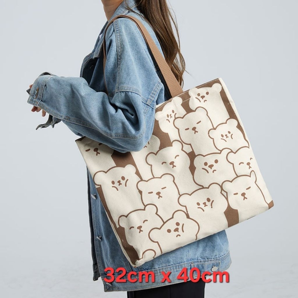 TAS TOTE BAHU WANITA KANVAS PREMIUM TAS REMAJA TAS TOTE WANITA TAS BELANJA