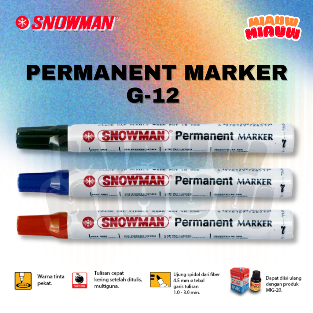 

(ECER) Spidol Permanen Snowman G-12 / Permanent Marker Snowman G-12 Original