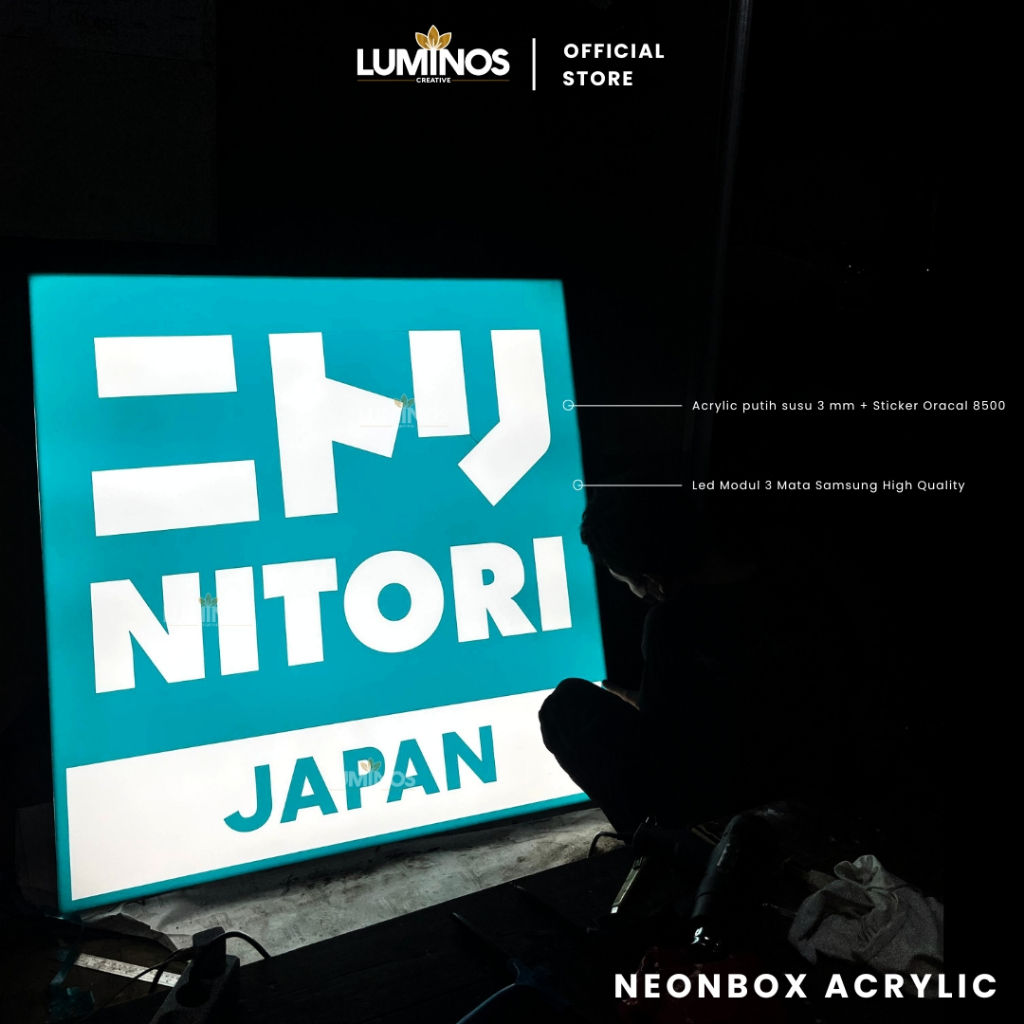 Neon Box Custom Indoor / Outdoor Premium | Papan Nama Toko / Usaha