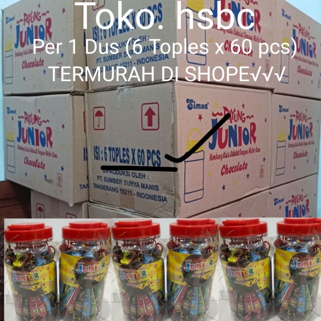 

PAYUNG JUNIOR PER DUS 6 Toples X 60 pcs