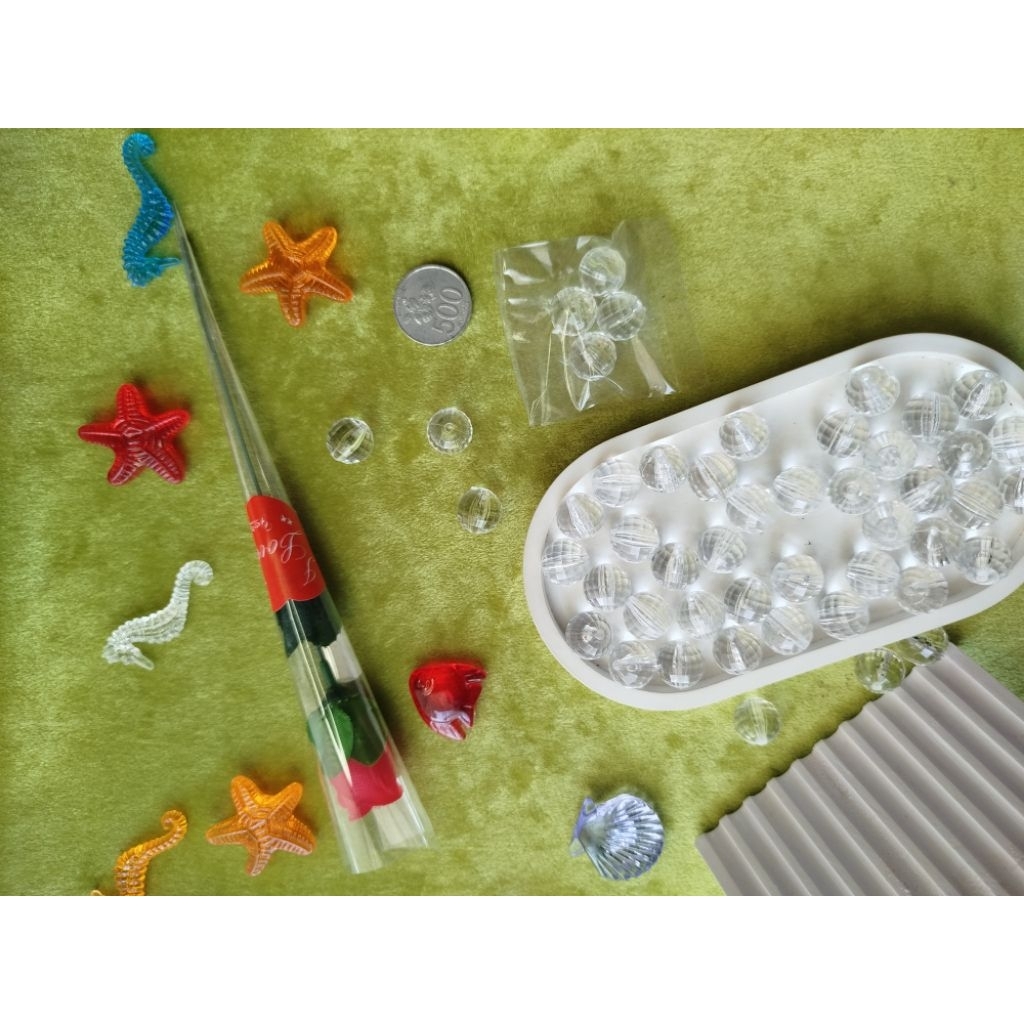 4 pcs Manik Murah Bulat Bola Dunia/ Mute Bening Boldun 16mm