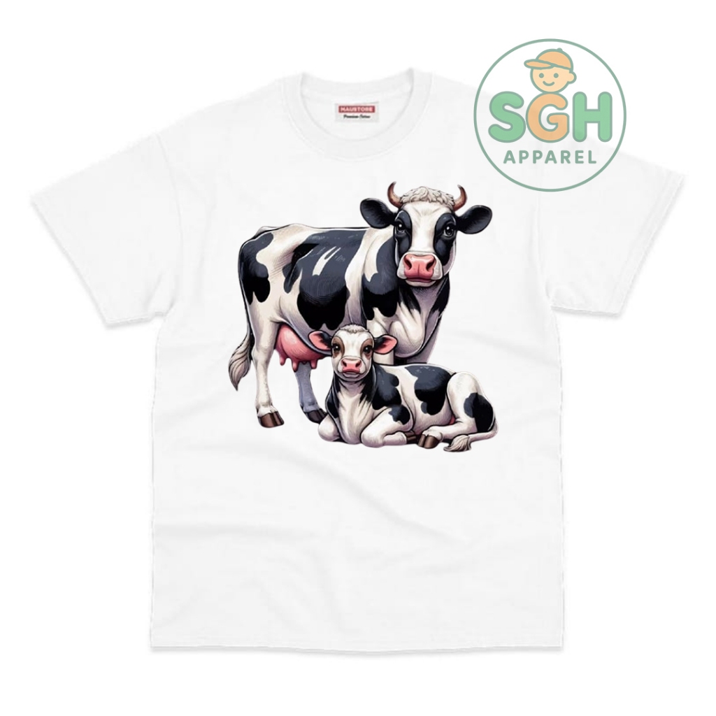Baju Anak Kaos Anak Gambar Sapi Laki Laki Perempuan Usia 1-10 Tahun