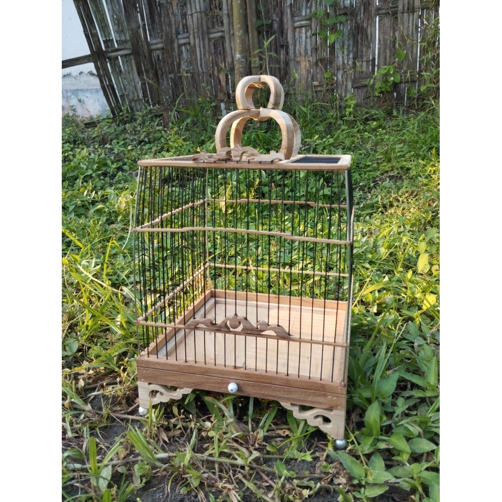 Sangkar Cungkok Ukuran 23 x 23 / Sangkar Jati / Sangkar Kayu) / Sangkar konin