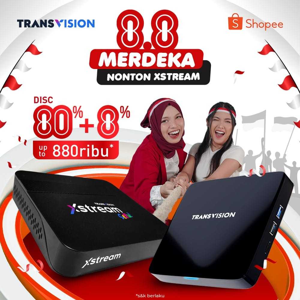 Andorid TV Box Xstream Gen 2 Transvision Bonus Open All Channel Garansi 1 Tahun