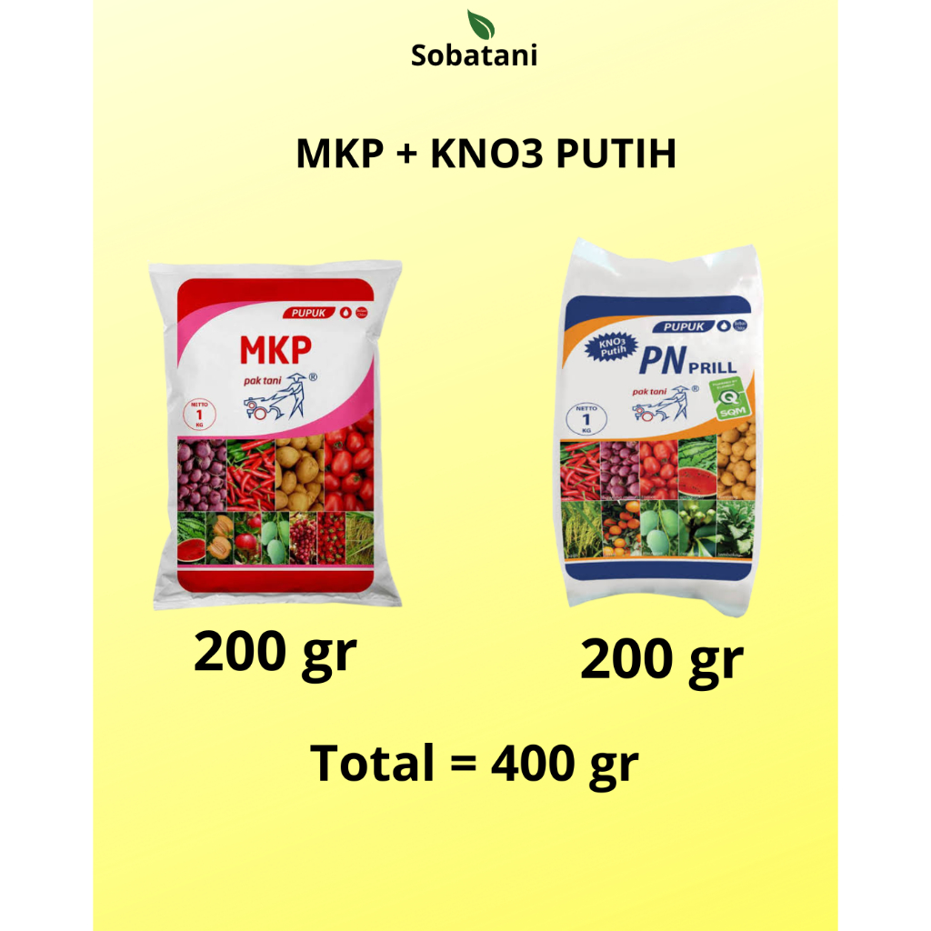 Pupuk Pelebat Buah Dan Sayur 400 Gram  MKP PAKTANI KNO3 PUTIH