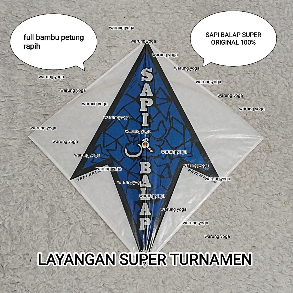 PAKET 10 PCS Layangan Sukhoi Super Sapi Balap Bambu Petung Rapih Bagus Super Turnamen Lilitan Bambu 