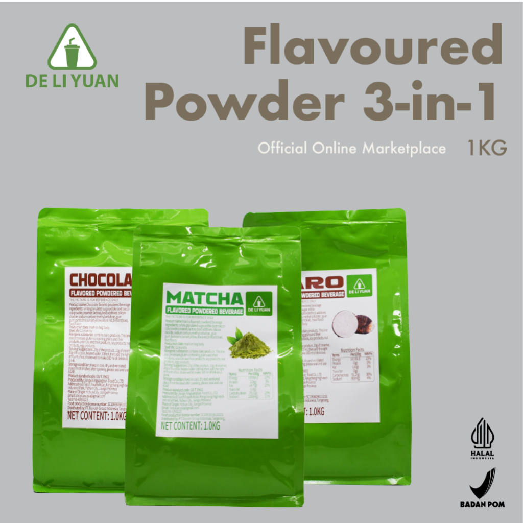 

DELIYUAN Flavoured Powder 3-in-1 | 1KG | Bubuk Instan | Bubuk Minuman | Aneka Rasa | Serbaguna