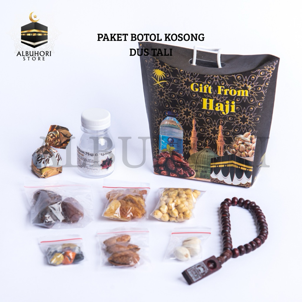 

Paket Oleh Oleh Haji dan Umroh Dus Tali Botol Kosong Gift Hampers Premium