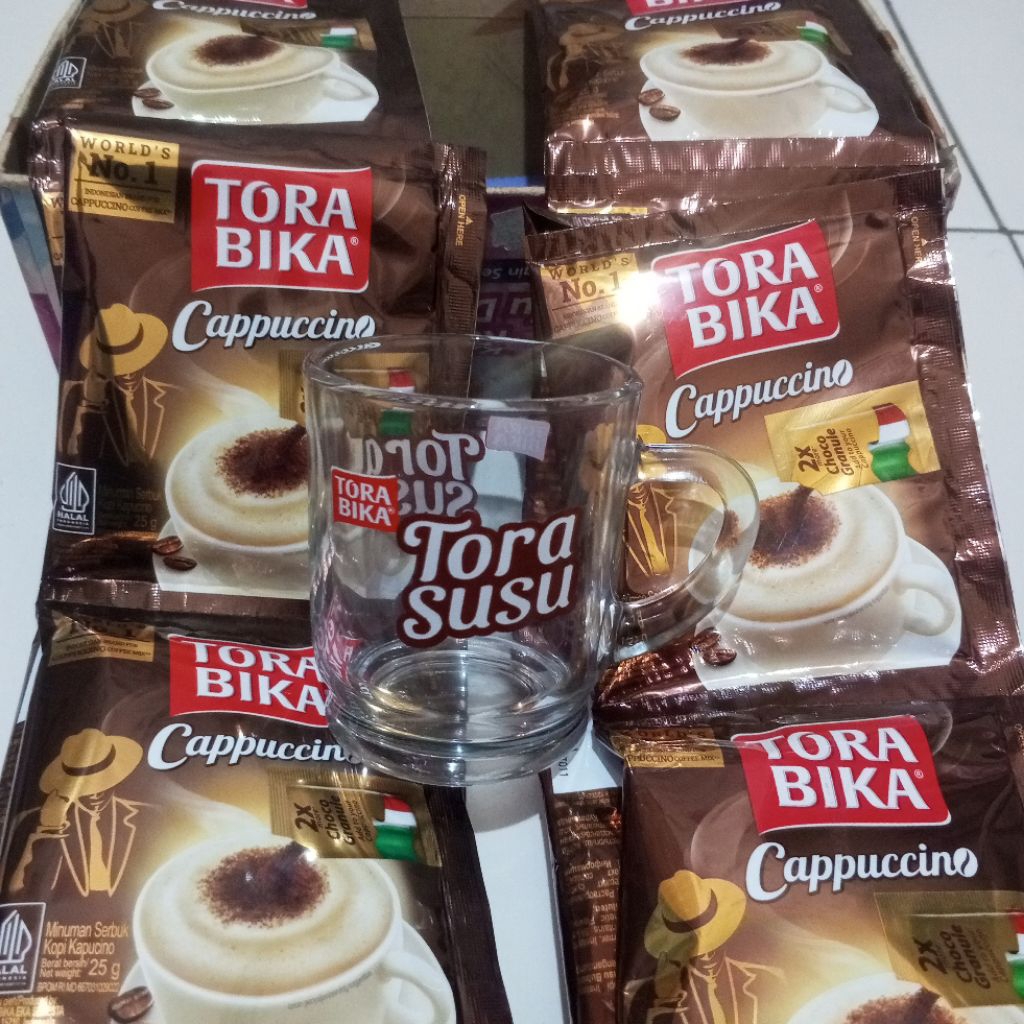

Torabika cappucino+malkist srenceng 10pcs beli 3rcg bonus gelas