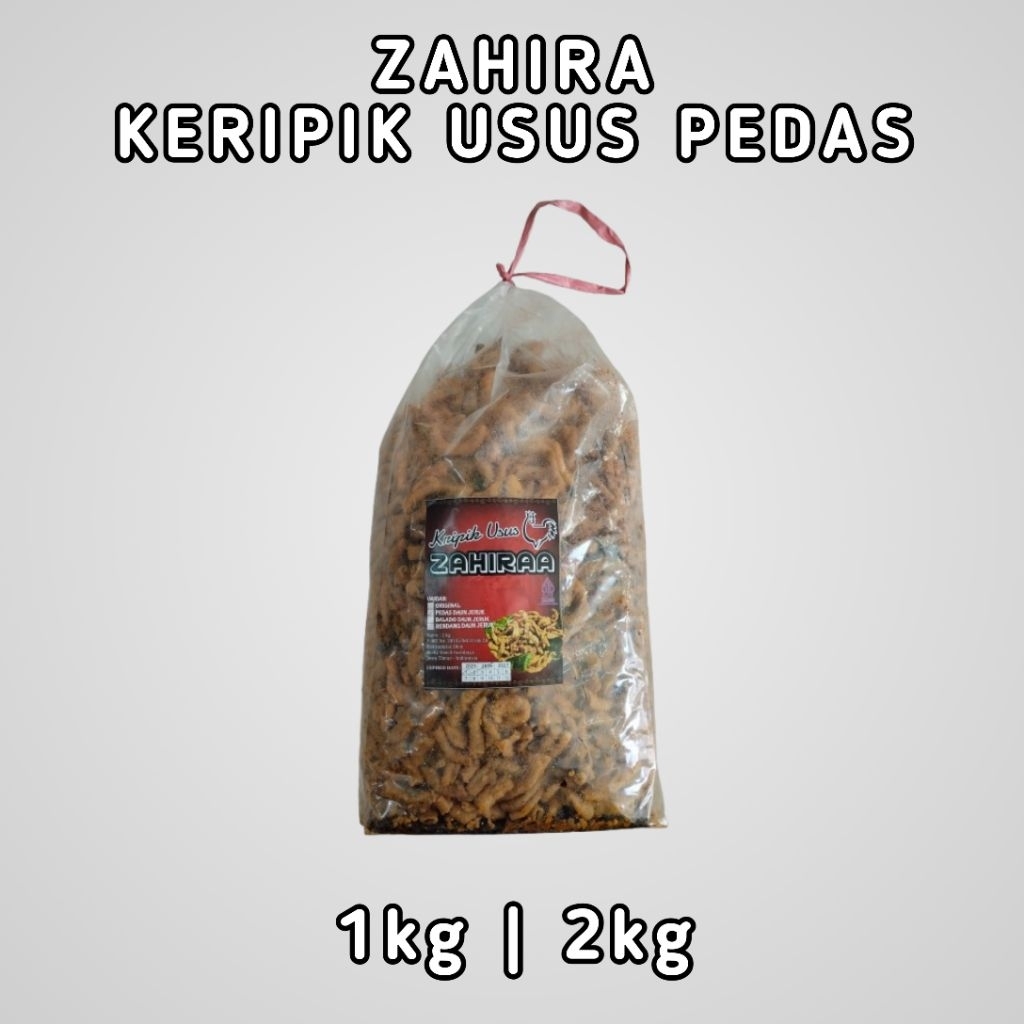 

KERIPIK USUS | ZAHIRA | PEDAS | 1kg | 2kg | USUS AYAM | SNACK | CEMILAN | MAKANAN RINGAN