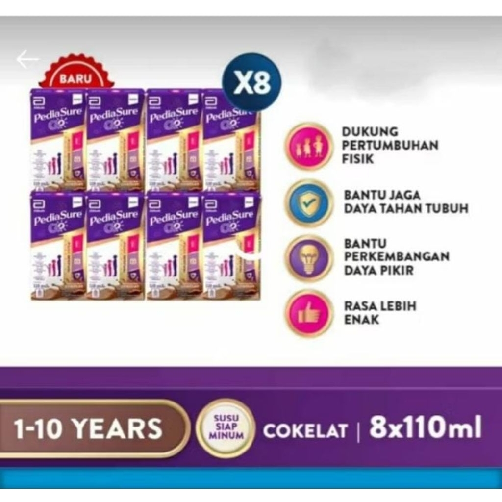 

Pediasure Go Cokelat Vanila UHT 110ml 1pack