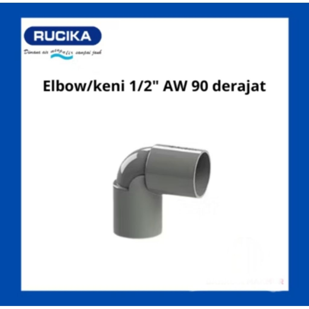 Elbo / Knee AW Rucika 1/2 inch PVC Rucika JIS abu abu