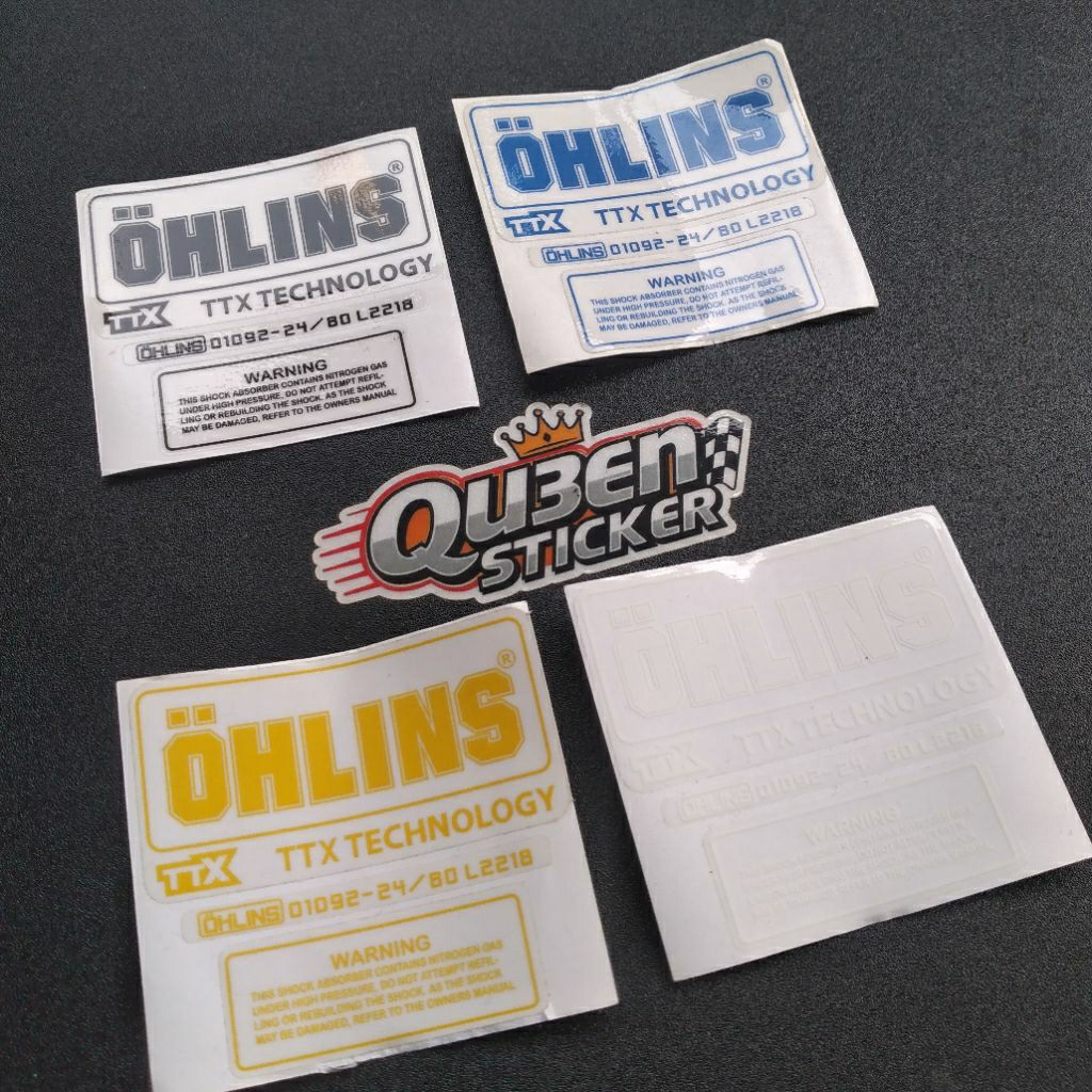 Sticker Shock Stiker Ohlins TTX Bahan Transparan