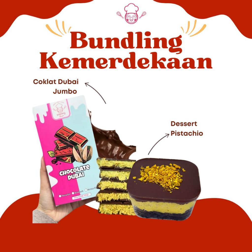 

BUNDLING KEMERDEKAAN COKLAT DUBAI JUMBO & DESSERT PISTACHIO
