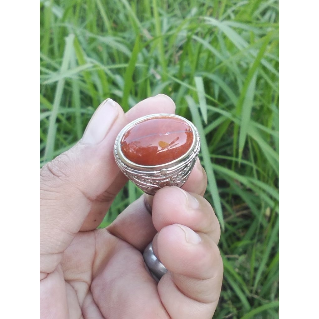 Natural Akik Hati Ayam Motif Pancoran Emas