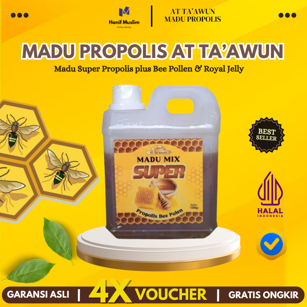 

Madu Mix Super Kalimantan Plus Propolis Bee Pollen At Ta'awun - 1KG