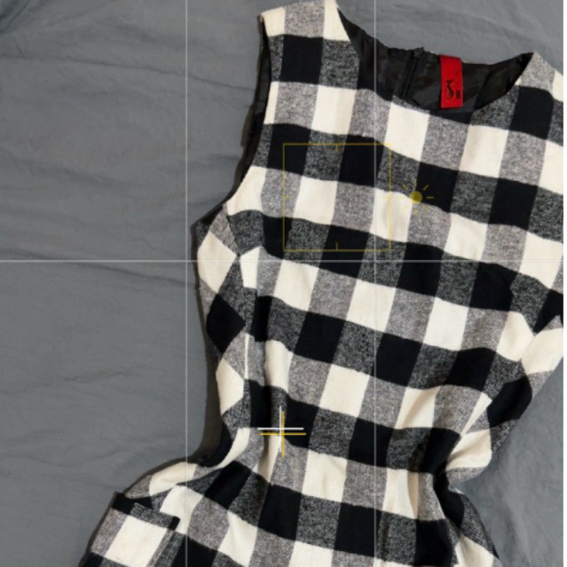 preloved midi dress kotak" // midi dress flanel // midi dress hitam putih kotak