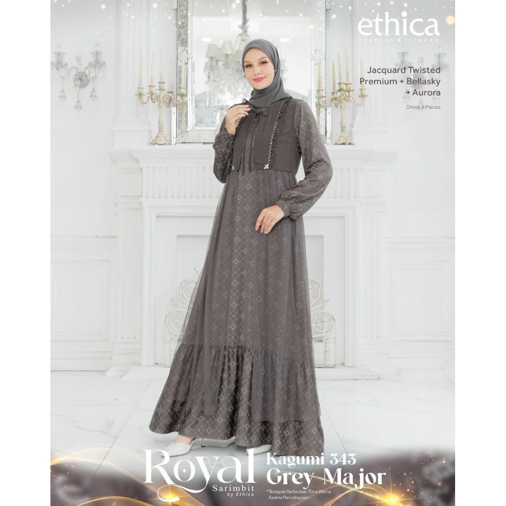 Ethica kagumi 343 grey major rompi lepas outer tile lodiarza mewah gamis dewasa