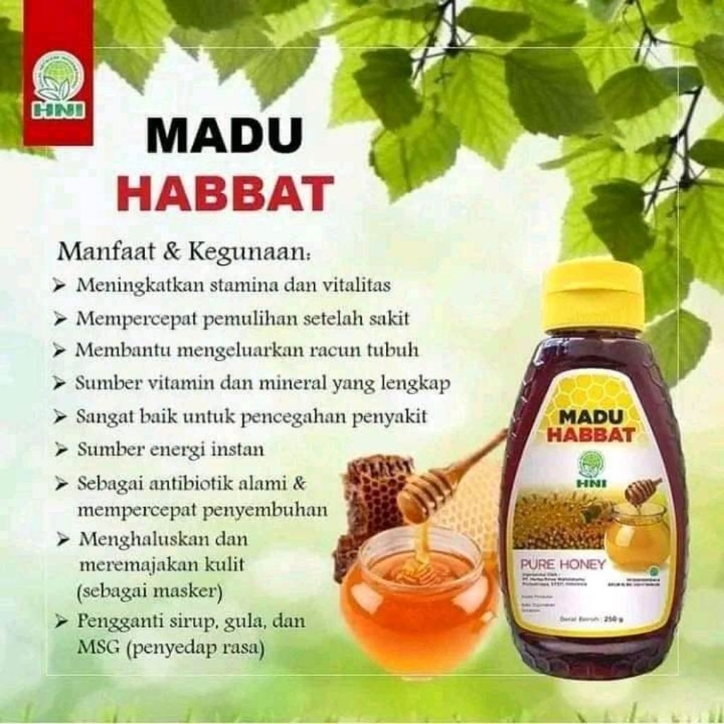 

Tazakka HalalMart | Madu Habbat HNI isi 250 gr • 100% Madu Murni dengan Nutrisi Protein Asam Amino Vitamin Mineral Terbaik