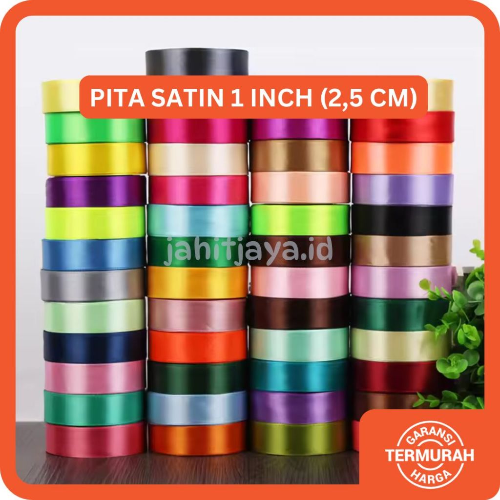 

Pita Satin 1inch 2,5Cm Pita Roll 20 Yards Pita Kain Satin Pita dekorasi Pita Saten