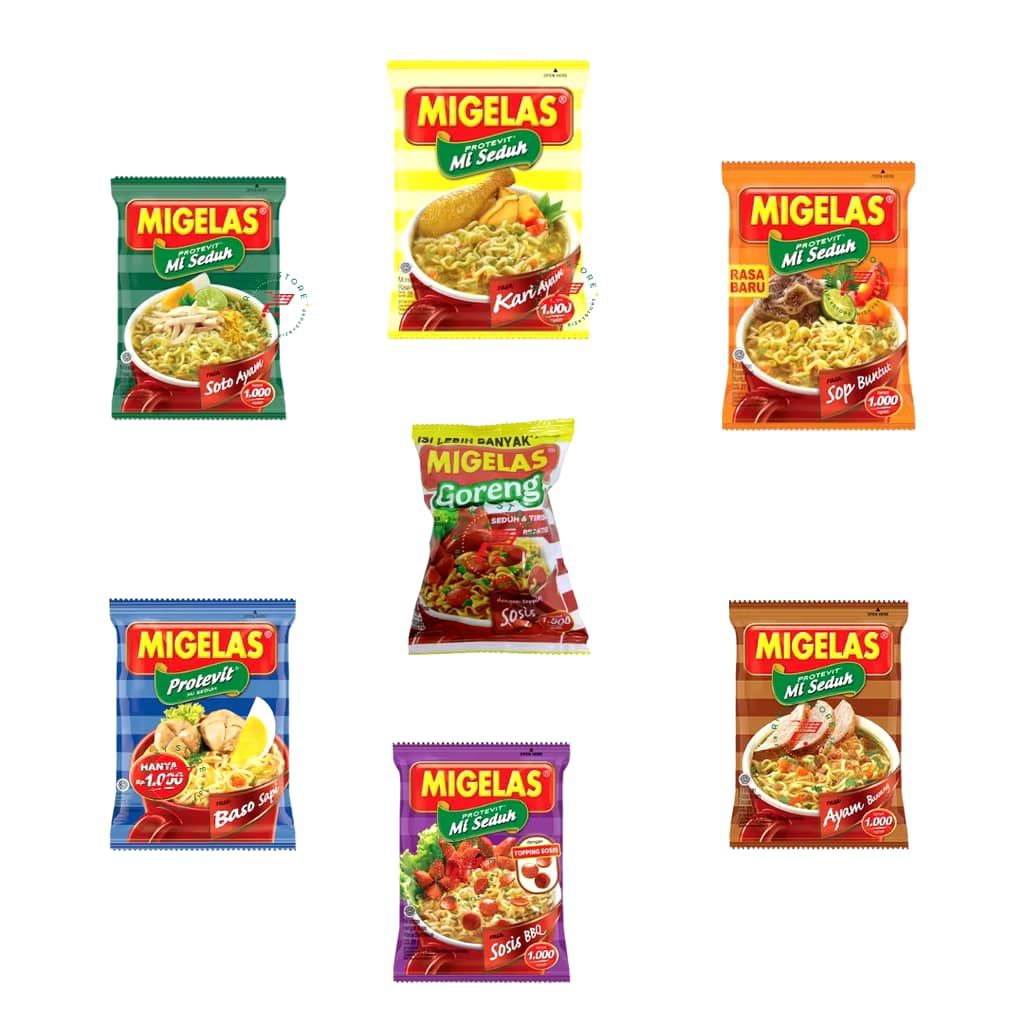 

Mi Gelas All varian, Soto - Baso - Ayam bawang - Kari Ayam - Sop Buntut - Sosis Bbq - Goreng
