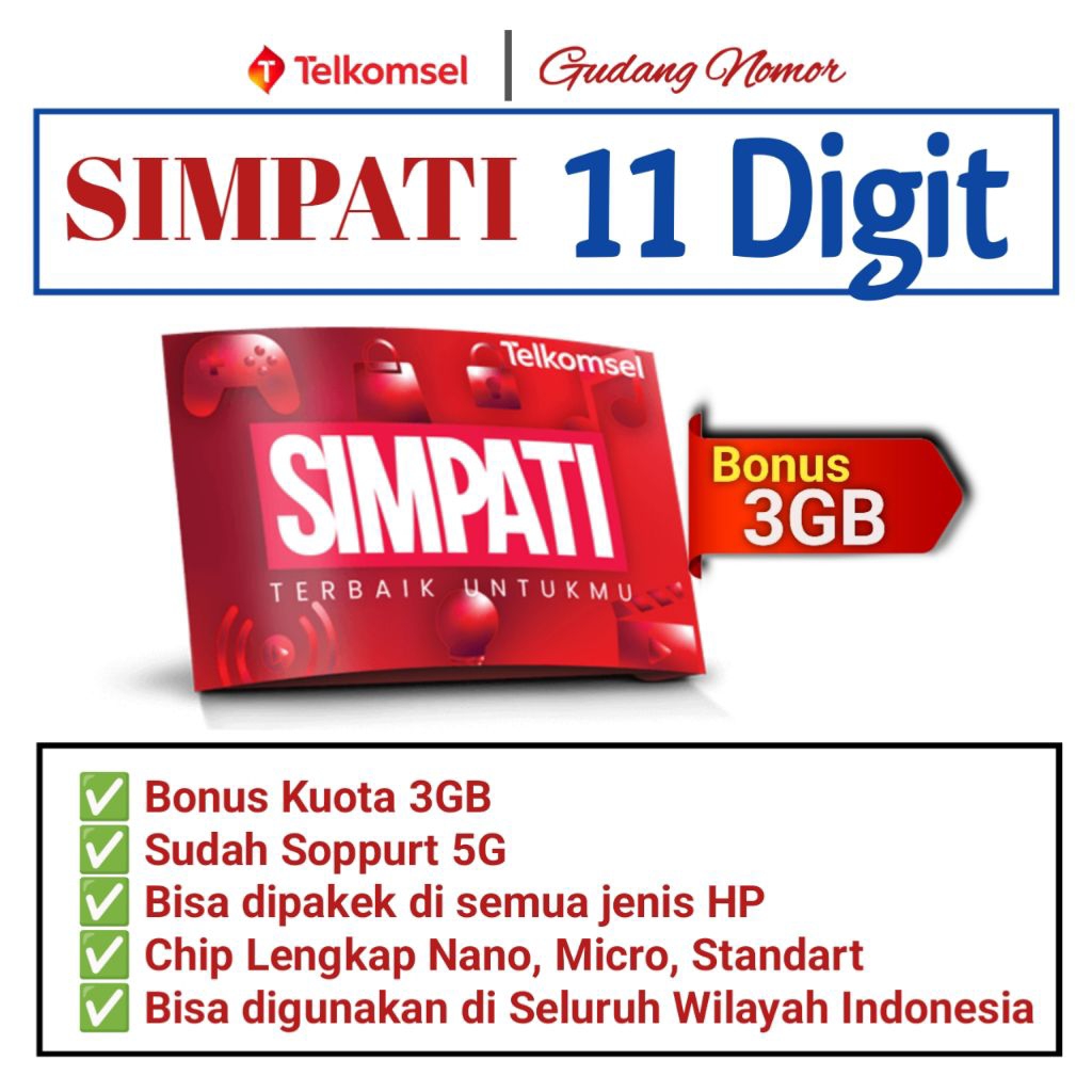 Nomor Cantik Telkomsel SIMPATI 11 DIGIT Nomer Cantik Telkomsel 11 Digit Simpati No Simpati Cantik