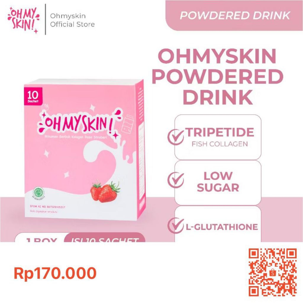 

Oh my skin ! RASA STAWBERRY powdered drink with collagen and L - glutathione