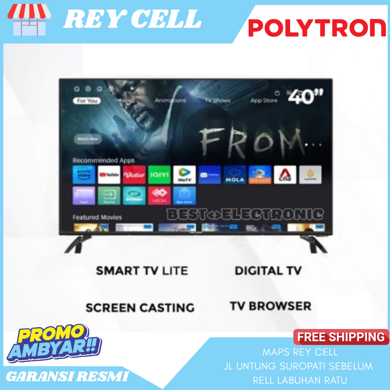 LED TV POLYTRON 40in 40CV8969 40 INCH SMART TV garansi resmi