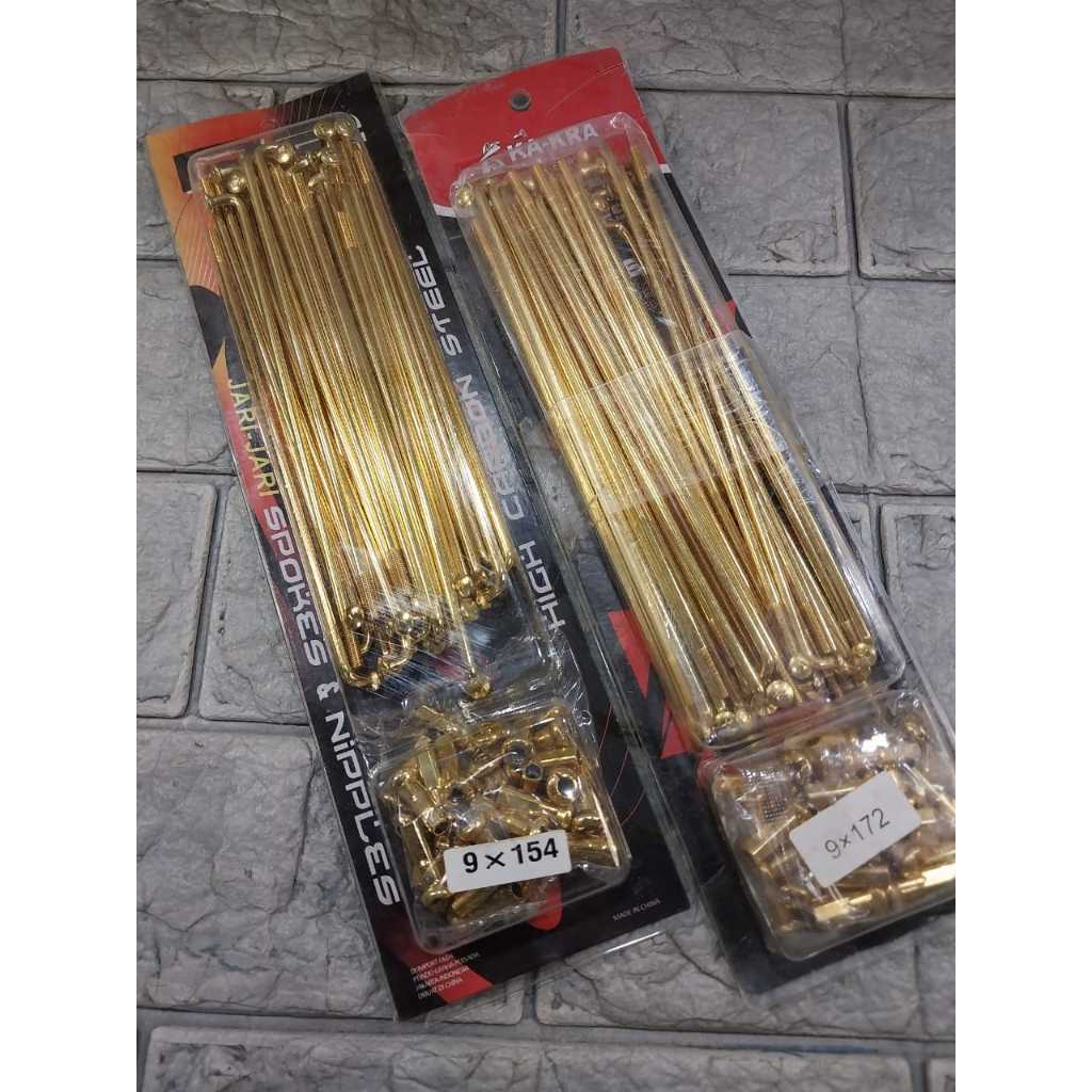 Jari jari Satria FU Sepasang Depan Belakang Warna Gold Ring Velg 17(Khusus Lingkaran 17)