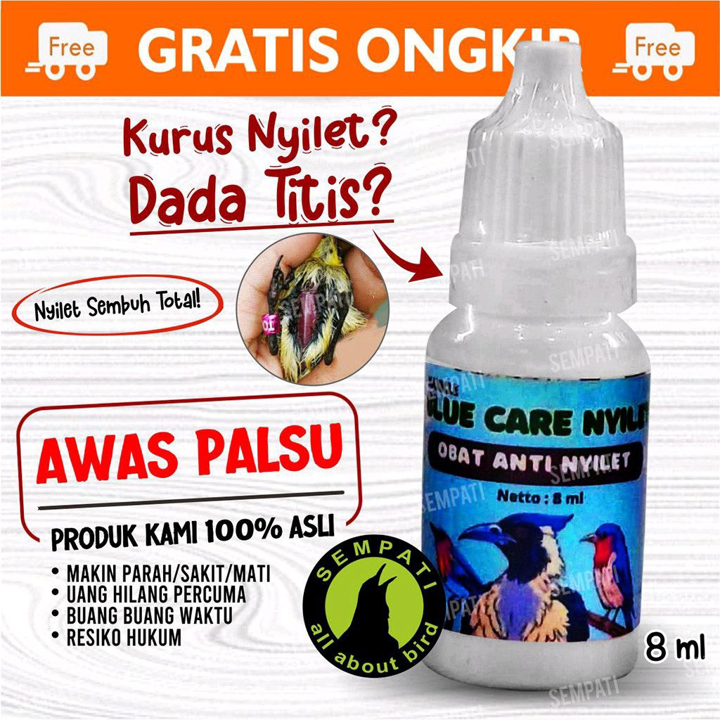 Blue Care Nyilet Obat Anti Nyilet Burung Murai Kacer Kenari Lovebird Cucak Ciblek Branjangan Obat Bu