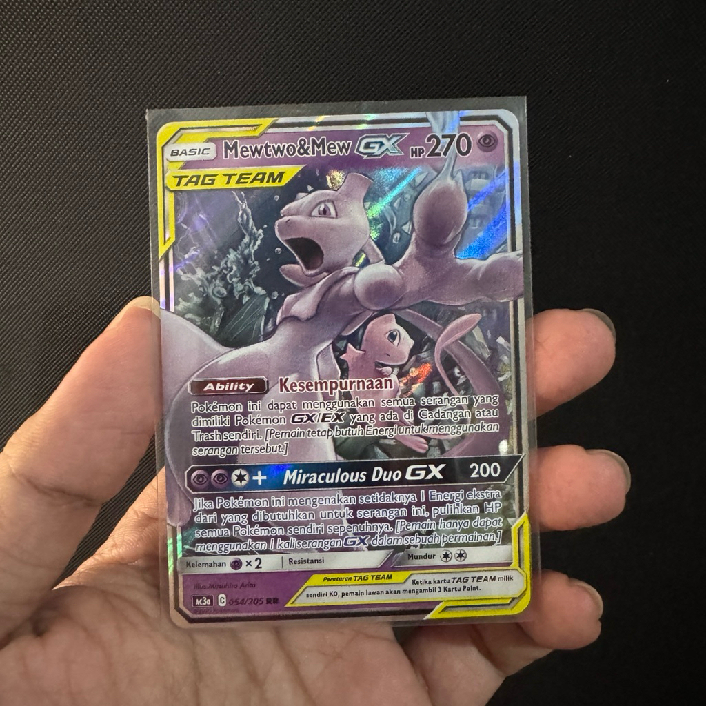 Mewtwo Mew GX RR Tagteam ac3a 054/205 (ID) - Kartu pokemon TCG