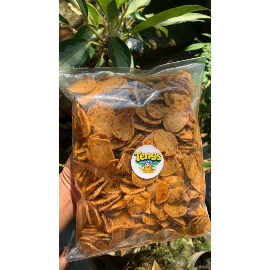

KERIPIK BASRENG CHILI OIL 1KG