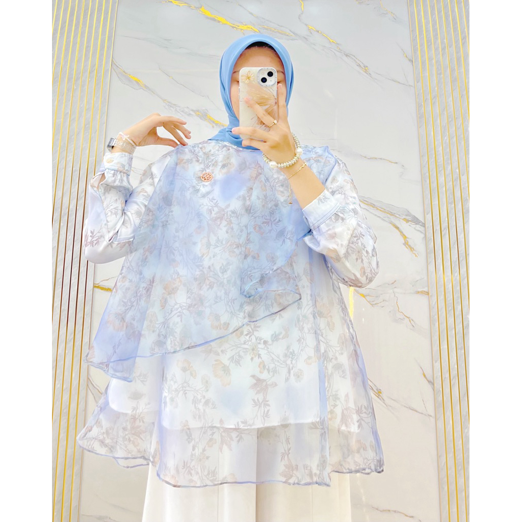 S.E.W aurora shirt organza atasan