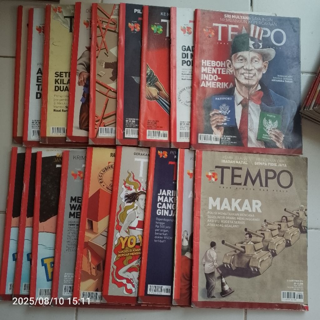 MAJALAH TEMPO TAHUN 2016 MAJALAH BEKAS