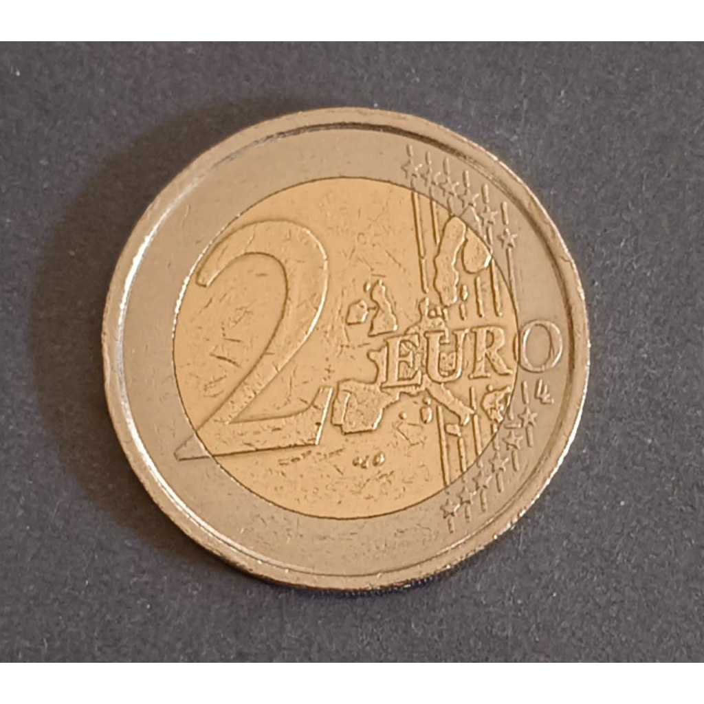 koin euro Italia 2 euro tahun 2002..