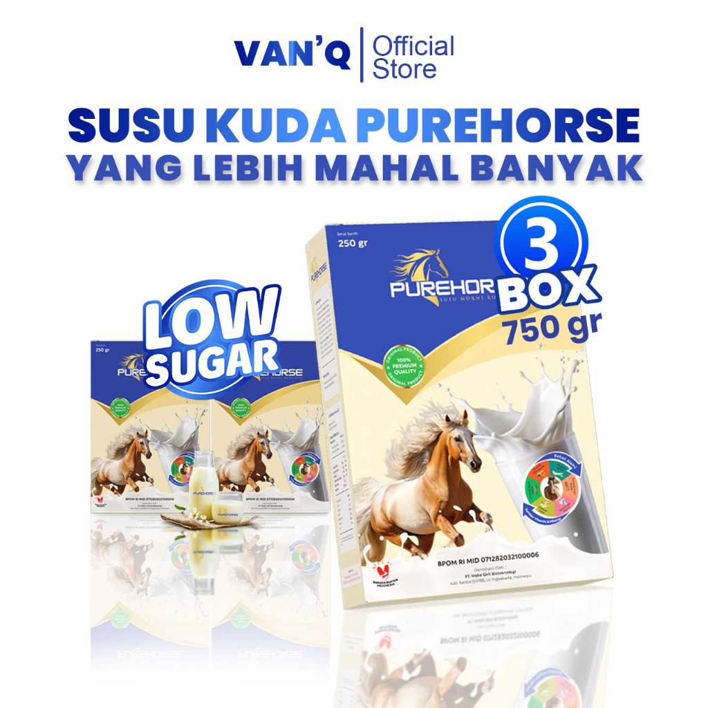 

Purehorse Susu Kuda Untuk Paru Paru Kemasan 250gr Paket 3 Box Lebih Hemat