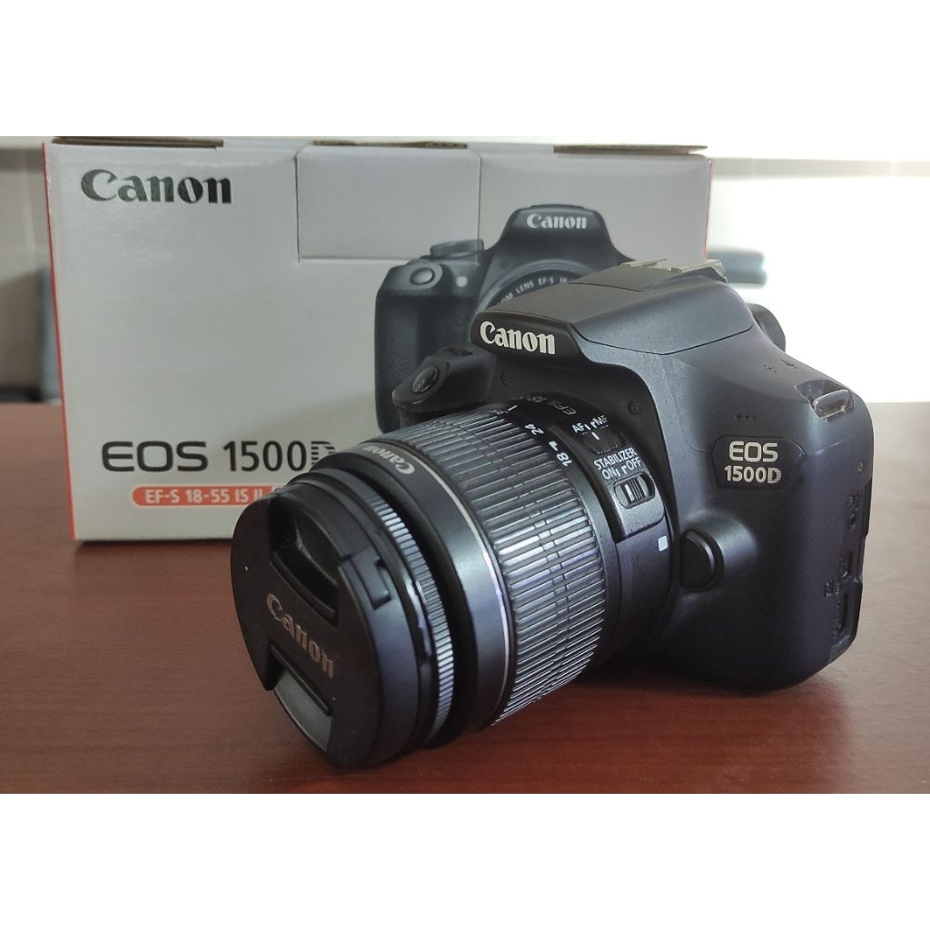 Kamera DSLR - Canon 1500D & Lensa Kit Wi-Fi Mulus Fullset Box