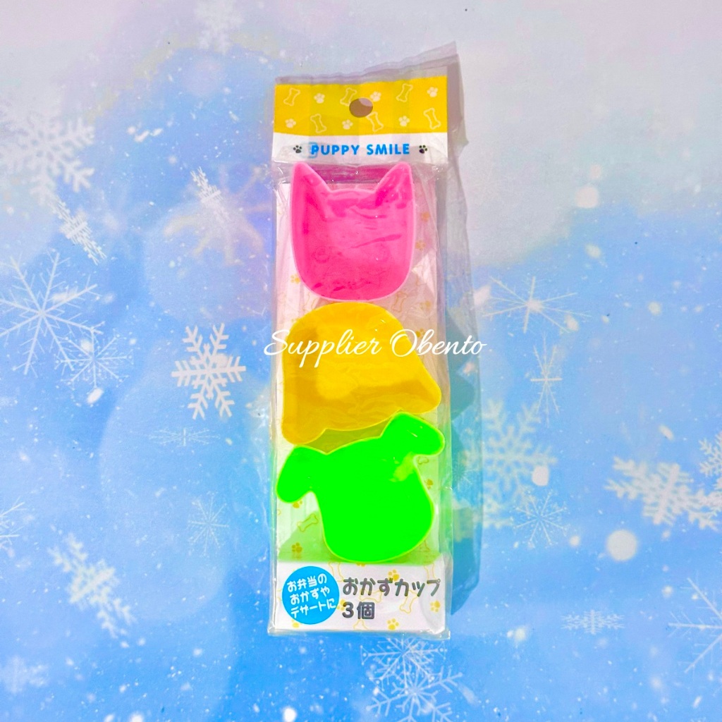 [LIMITED] Puppy Smile Silicone Cup Bento Side Dish Cup Bento Cup - Silikon Cup Bento Wadah Lauk Bent
